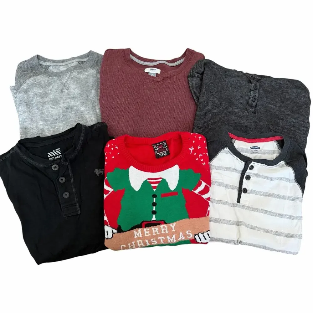 Lot of 6 Old Navy Long Sleeve Shirts Sz L Boys
